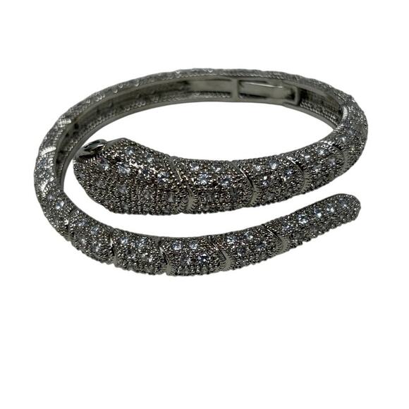 Happily Grey Jewelry - Happily Grey Silver Tone Snake Bracelet Statement Serpent Hinged